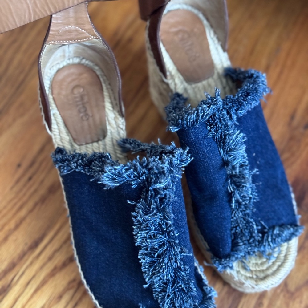 Chloe Blue Fringed Women's Espadrille Sandals